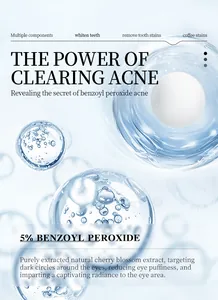Detail view of KORMESIC acne clearing cream with 5% benzoyl peroxide and extract.