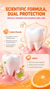Detalle de los ingredientes de la pasta dental infantil con fluoruro de sodio y xilitol