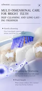 Vista macro detallada que muestra la pasta de dientes de niacinamida limpiando los dientes