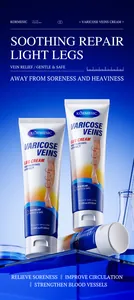 Close-up of KORMESIC varicose veins cream with scientific laboratory props