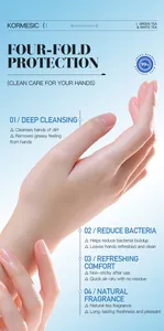 Detailed feature guide of KORMESIC rinse-free hand sanitizer with four-fold protection
