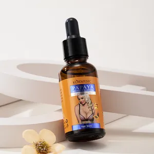 Dettaglio dell'olio essenziale alla papaya KORMESIC per l'ingrandimento del seno, boccetta 30ml