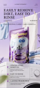 Detail view of KORMESIC Lavender Perfume Laundry Detergent with stain removal features.