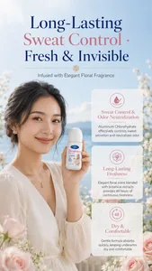 Deodorante roll-on floreale KORMESIC per controllo del sudore e freschezza 48 ore