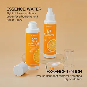 KORMESIC 377 brightening skincare set with essence water and lotion for radiant skin.