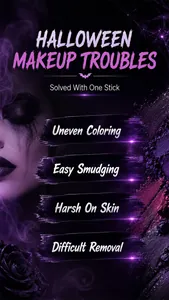 Detailansicht zeigt Halloween-Make-up-Lösungen für ungleichmäßige Färbung