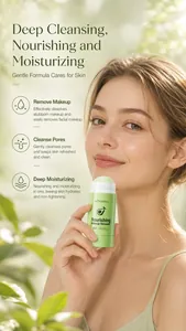 Model showcasing KORMESIC 2-in-1 nourishing makeup remover stick for deep cleansing