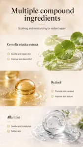 Détails des ingrédients de la crème KORMESIC: Centella asiatica, Rétinol et Allantoïne