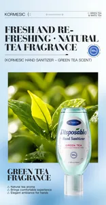 Refreshing green tea scented disposable hand sanitizer gel by KORMESIC for clean hands