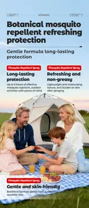 Family camping scene showing KORMESIC botanical mosquito repellent spray benefits