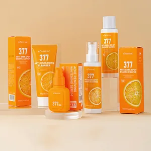 Detailed collection of KORMESIC 377 skincare set including cleanser lotion and serum