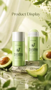 Detail view of KORMESIC nourishing avocado makeup remover stick with solid balm texture.