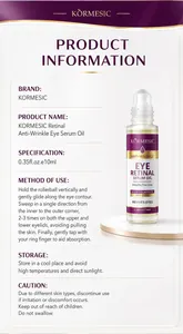 Comprehensive product information for KORMESIC Retinal Anti-Wrinkle Eye Serum Oil 10ml