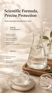 Detailansicht der 75% Ethanol Alkohol-Desinfektionsspray-Formel mit Glycerinschutz
