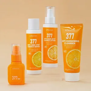 KORMESIC 377 brightening skincare set including cleanser, essence water and lotion