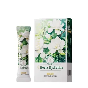 Crema de manos hidratante de gardenia para piel seca con elegante diseño floral de caja