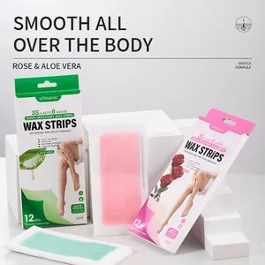 Bandes de cire dépilatoire KORMESIC à la rose et à l'aloe vera pour tout le corps