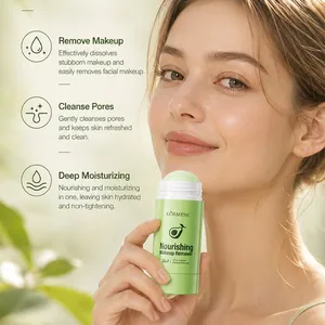 KORMESIC 2-in-1 nourishing makeup remover stick held by a model for gentle cleansing