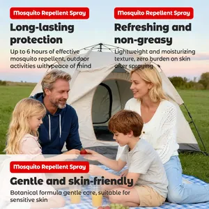 Long-lasting botanical mosquito repellent spray for family outdoor camping protection.