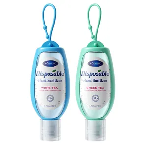 Portable KORMESIC disposable hand sanitizer bottles in white and green tea scents