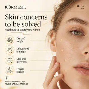 Olio siero viso Kormesic ai semi di girasole per riparare la pelle secca e disidratata