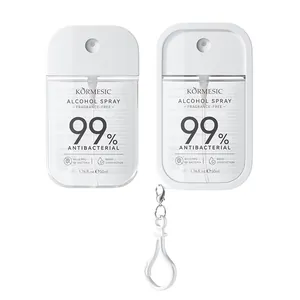 Tragbares 50-ml-KORMESIC-Alkohol-Antibakterielles Spray mit Silikonhülle und Haken