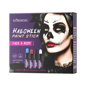 KORMESIC Halloween-Gesichts- und Körpermalstift-Set mit vier lebendigen Farben für Feste