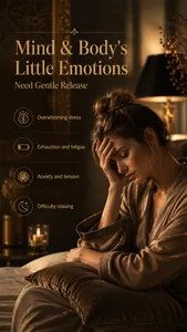 Lifestyle scene showing emotional stress relief using sandalwood relaxing essential oil
