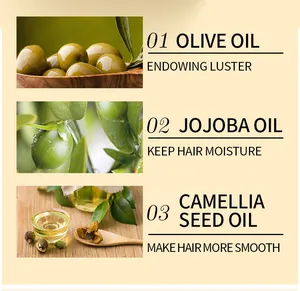 Dettagli ingredienti gel capelli: oli di oliva, jojoba e semi di camelia naturali.