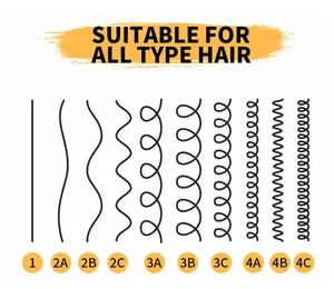 Guida visiva per tipi di capelli da 1 a 4C per la compatibilità con il gel per capelli