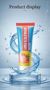 Tube de crème KORMESIC pour pied d'athlète avec un fond d'éclaboussures d'eau rafraîchissant