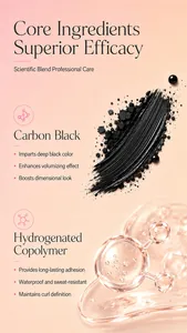 Pagina dettagliata con ingredienti mascara Carbon Black e Copolimero Idrogenato texture