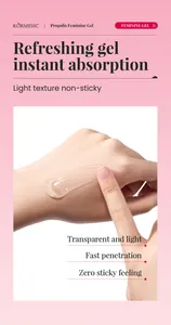 Nahaufnahme der Textur des Propolis-Intimgels für schnelle Absorption