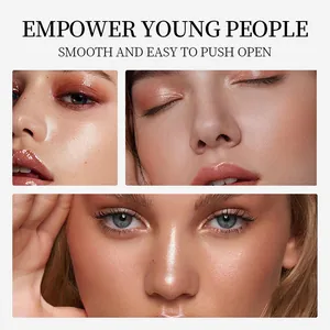 Detailed close-up showing radiant makeup results with a double-color contour stick.