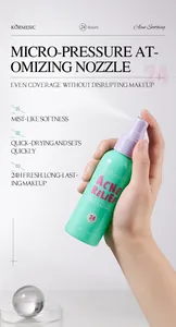 Close-up showing the fine mist spray from KORMESIC 24H makeup setting spray for acne-prone skin