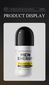 KORMESIC Men Energy Deodorant Roll-On for long-lasting super fresh skin protection