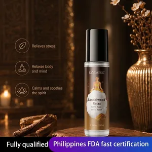 Kormesic Sandalwood Lavender Essential Oil Roll-On For Stress Relief Relaxation And Better Sleep Natural Aromatherapy Botanical Extract