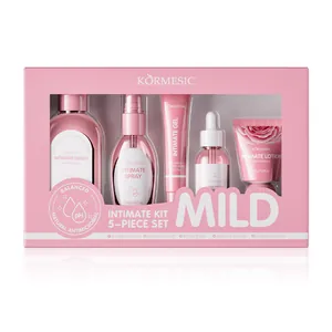 Coffret 5 pièces KORMESIC pour soins intimes féminins avec gel, spray et lotion