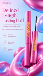 Dettaglio mascara KORMESIC per ciglia lunghe con decorazioni metalliche rosa lucido