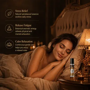 KORMESIC sandalwood essential oil roller for sleep and stress relief in a 10ml bottle