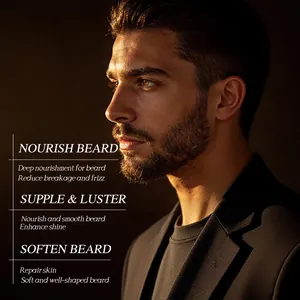 Kit de soin pour barbe nourrissant pour hommes avec une barbe bien soignée et hydratée