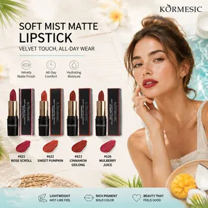 Set rossetti opachi KORMESIC Soft Mist effetto velluto e tenuta tutto il giorno