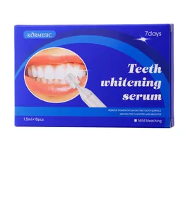 Embalaje del suero blanqueador dental KÖRMESIC que muestra resultados y dosis de 1,5 ml