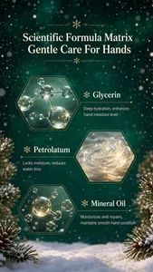 Vue détaillée de la formule de la crème pour les mains avec glycérine et vaseline.