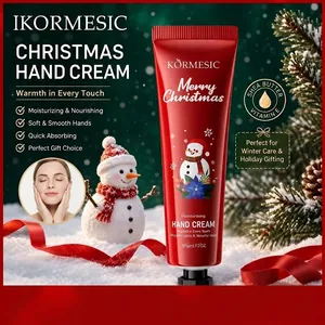 Crème pour les Mains Festive Noël Bonhomme de Neige Hydratante Nourrissante Beurre de Karité Lotion Cadeau Femme