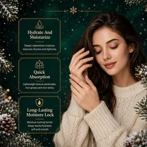 Crème pour les mains de Noël hydratante en profondeur pour une peau douce sur fond neige