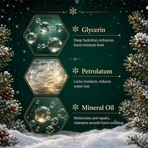 Crème mains bonhomme de neige de Noël hydratante à la glycérine pour une hydratation intense