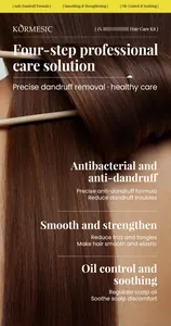 Nahaufnahme von glänzendem braunem Haar mit den Vorteilen des KORMESIC Haarpflegesets