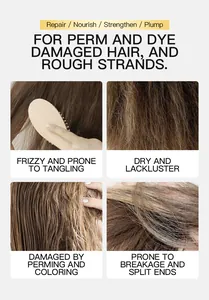 Detail view of hair mask benefits for frizzy, dry, and perm-damaged hair strands