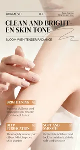 Detail of smooth, bright skin illustrating KORMESIC soap's moisturizing effect